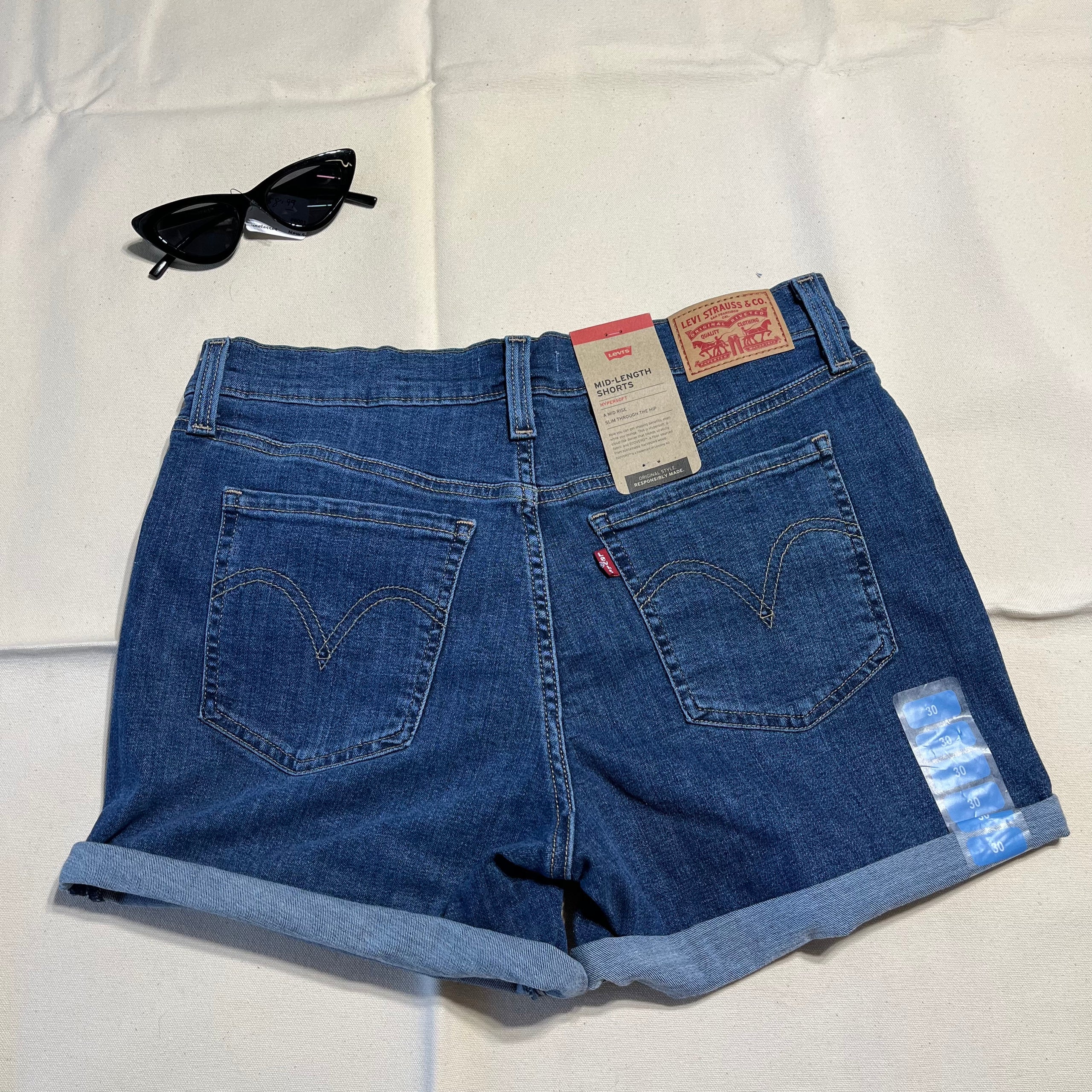 Distressed Levi Mid Length Shorts | Hocking Hills Chic Boutique LLC